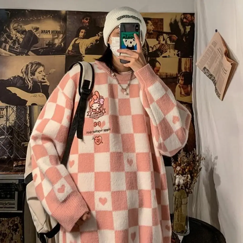 Свитер Sanrioed с героями мультфильмов Cinnamoroll аниме Kawaii My Melody весенне-зимние вязаные