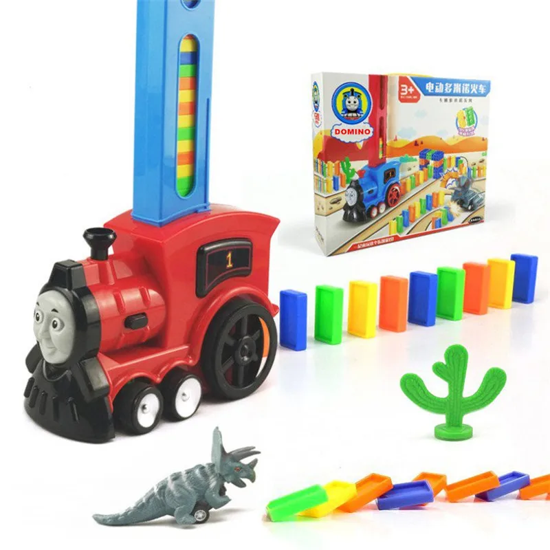 

New Dominoes Automatic Placard Electric Train Kids Educational Toys DIY Building Blocks Dominoes Rally Toy Set