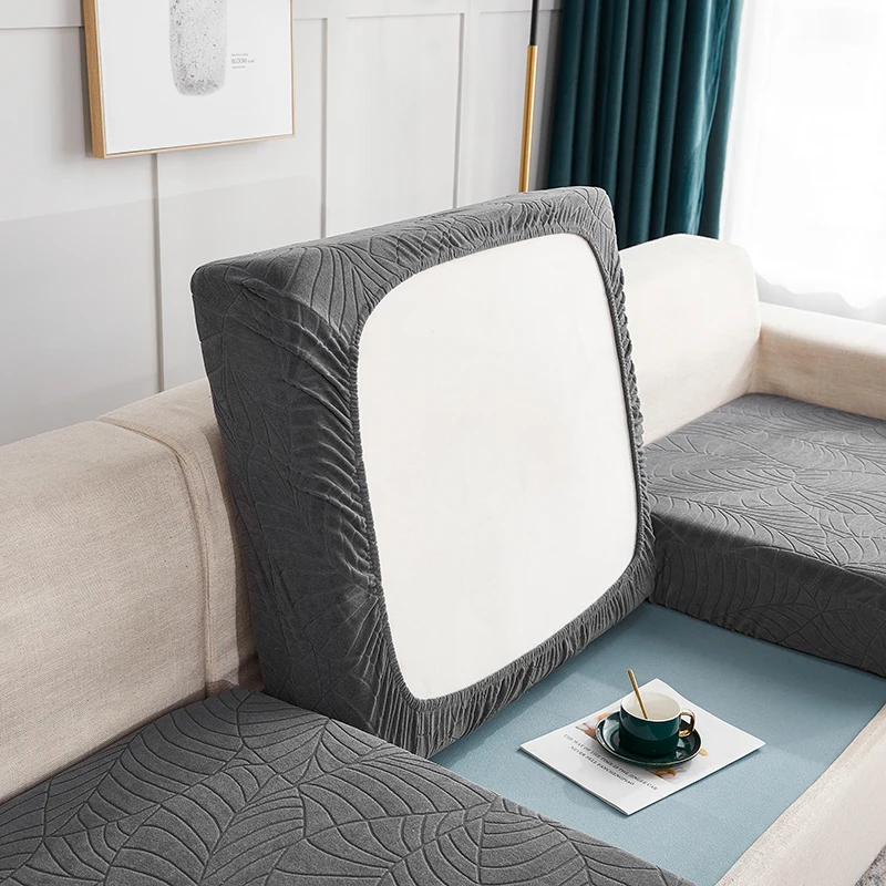 

Thick Jacquard Sofa Cushion Cover Slipcovers Waterproof Solid Elastic Sofa Seat Cover 1/2/3/4 Seater Sofa Seat Cushion Protector