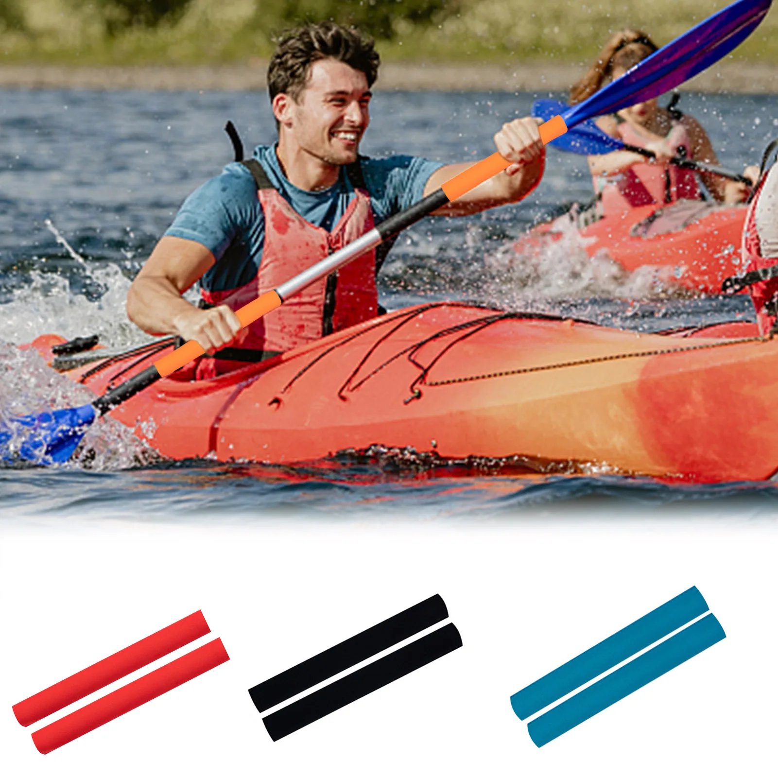 

1 Pair Kayak Non-Slip Grips Durable And Soft Kayak Protective Cover Paddle Shaft Kayaking Accessories With Exquisite Workmanship