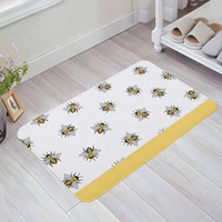 spring summer bee texture creative printing doormat kitchen bathroom anti slip doormat living room bedroom home carpet