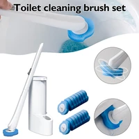 disposable toilet brush set with 16 refills toilet bowl cleaning system with built in bleach alternative with holder base