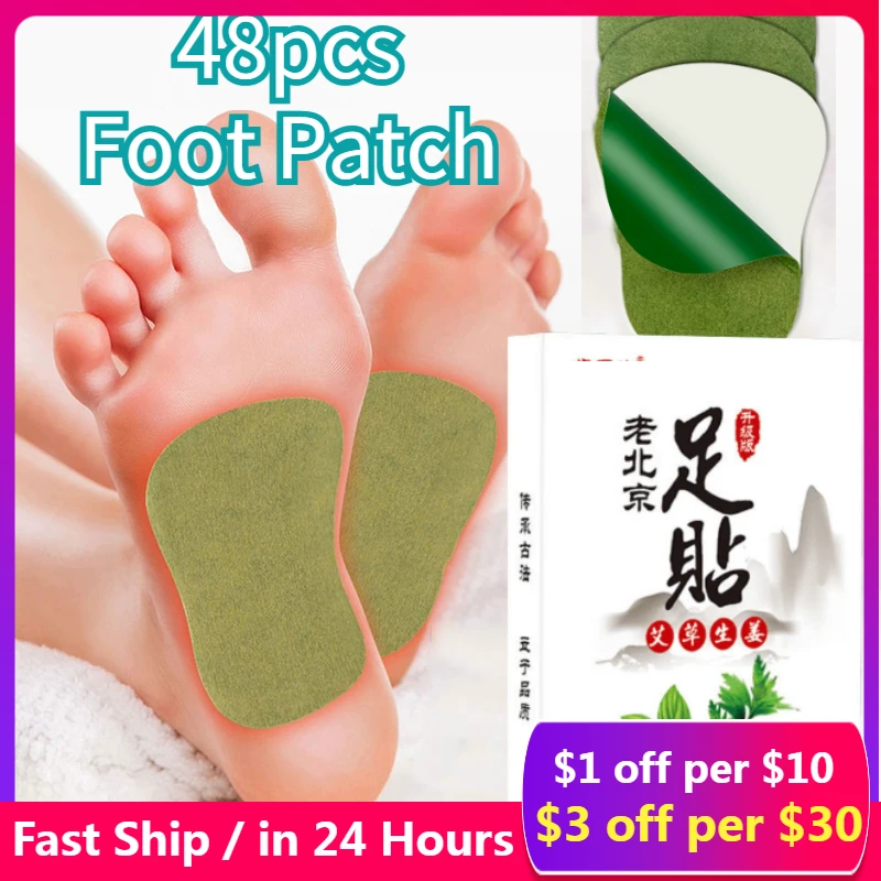 

16/36/48pcs Detoxification Wormwood Foot Patch Pain Relieving Plaster Relieve Foot Stress Help Sleeping Body Health Care Pad