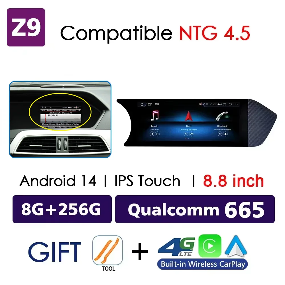 

Android 14, автоматическое радио, беспроводной Carplay для Mercedes C Class W204 2011-2014, автомобильный мультимедийный плеер, BT, WIFI, SIM-стерео, GPS