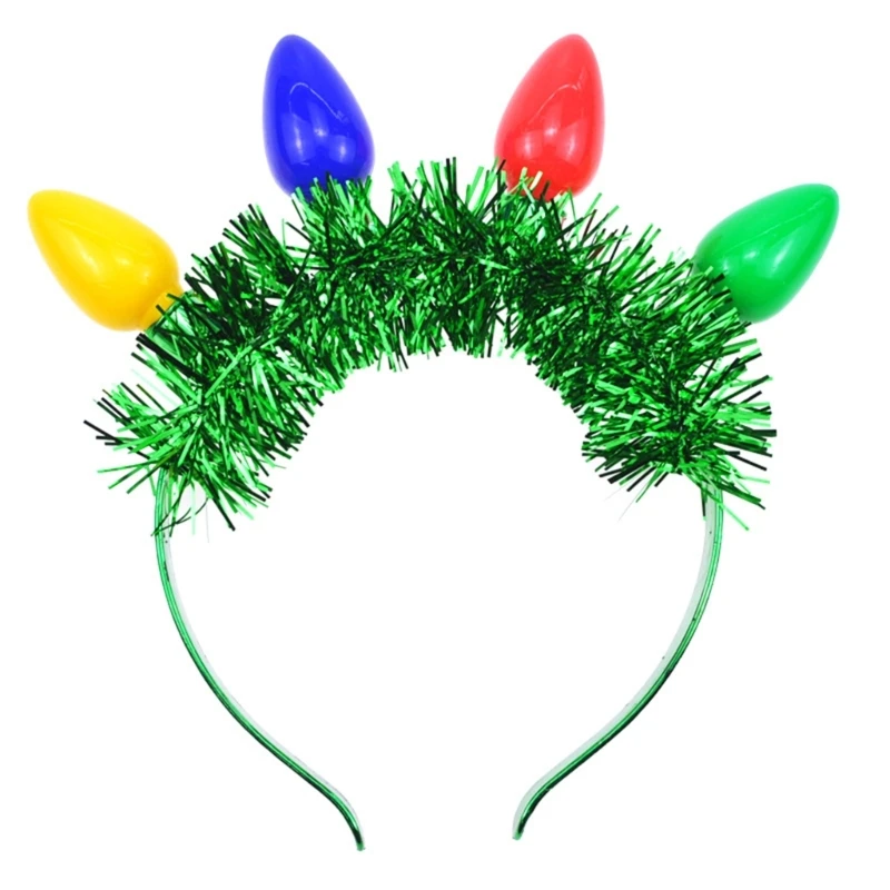 

Christmas Party Bulb&Tinsels Shape Headbands Durable Hair Hoop LED Headbands for Adult Teens Carnivals Party Supplies M6CD