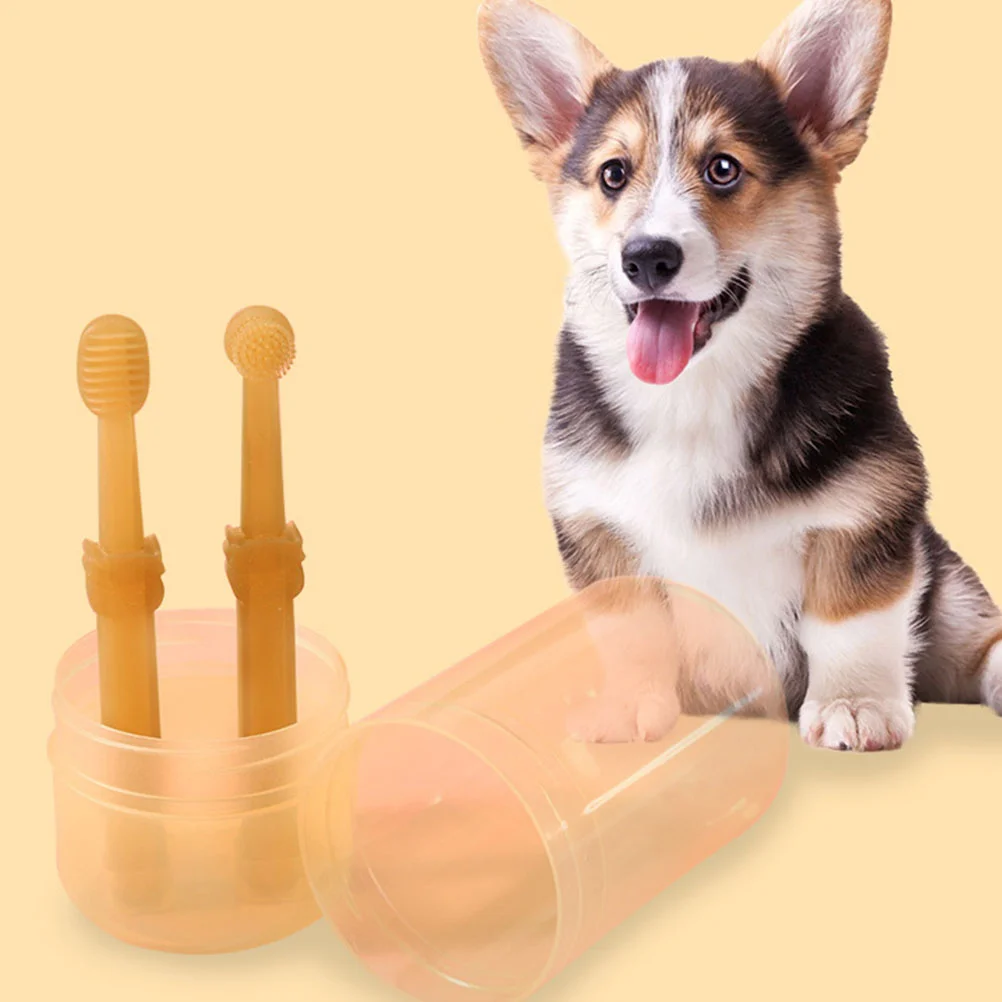 

Set Pet Cleaning Teeth Care Portable Silica Gel Handheld Pets Puppy Brushing Single-head Dog