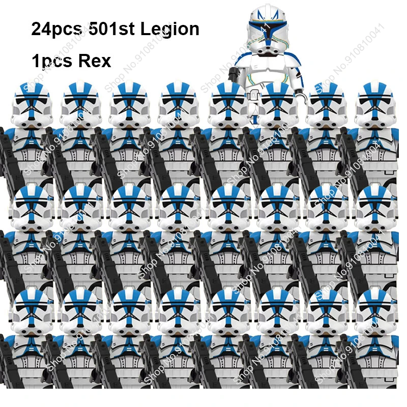 

25Pcs Republic Commando 501st Clone Building Block Trooper Force 99 Hunter Crosshair Wrecker Echo Cody Rex Star Brick Figure Toy