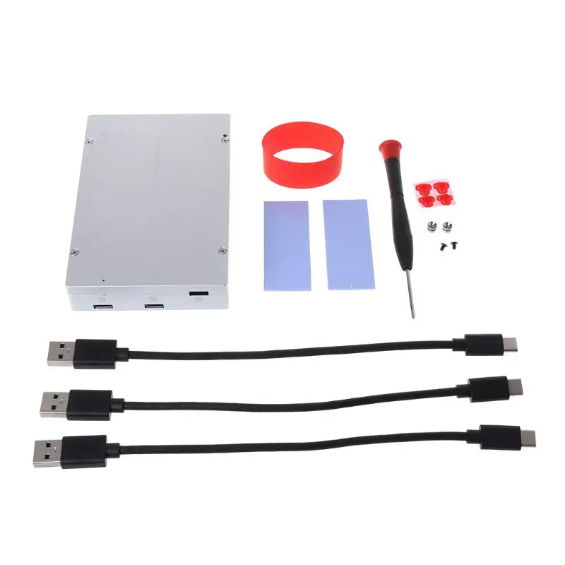 

Durable Aluminum for .2 NVME 2.5" SDD Box for .2 NVME SSD Mobile Storage for Case Enclosure Nvme+Sata+Sata 3 Discs