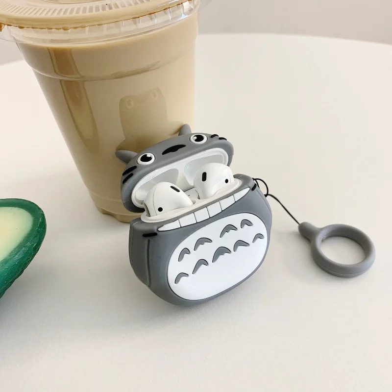 Защитный чехол Airpods симпатичный защитный для наушников силиконовый с шиншиллой