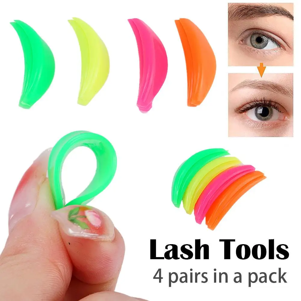 

4 Pairs Of Rainbow Eyelash Perm Silicone Gasket Perm Sunflower Eyelash Tool Eyelash curler Cosmetic lash Curling Gasket Mak F0T9