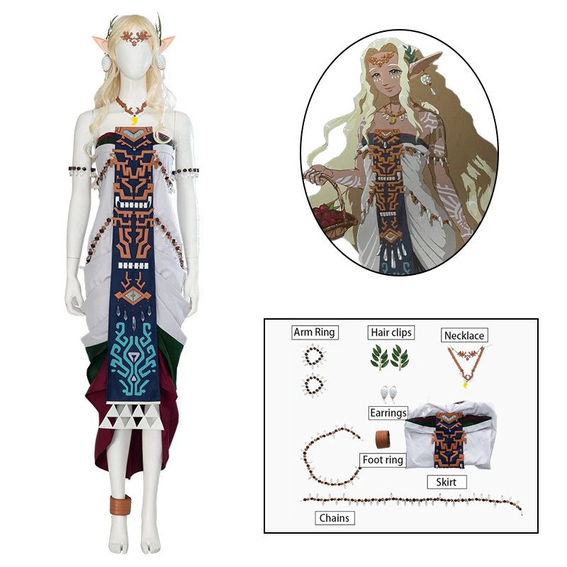 

Game The Legend of Sonya Zelda Womenswear Cosplay Costumes Wigs Anime Character Performance Clothes Halloween Carnival Costume