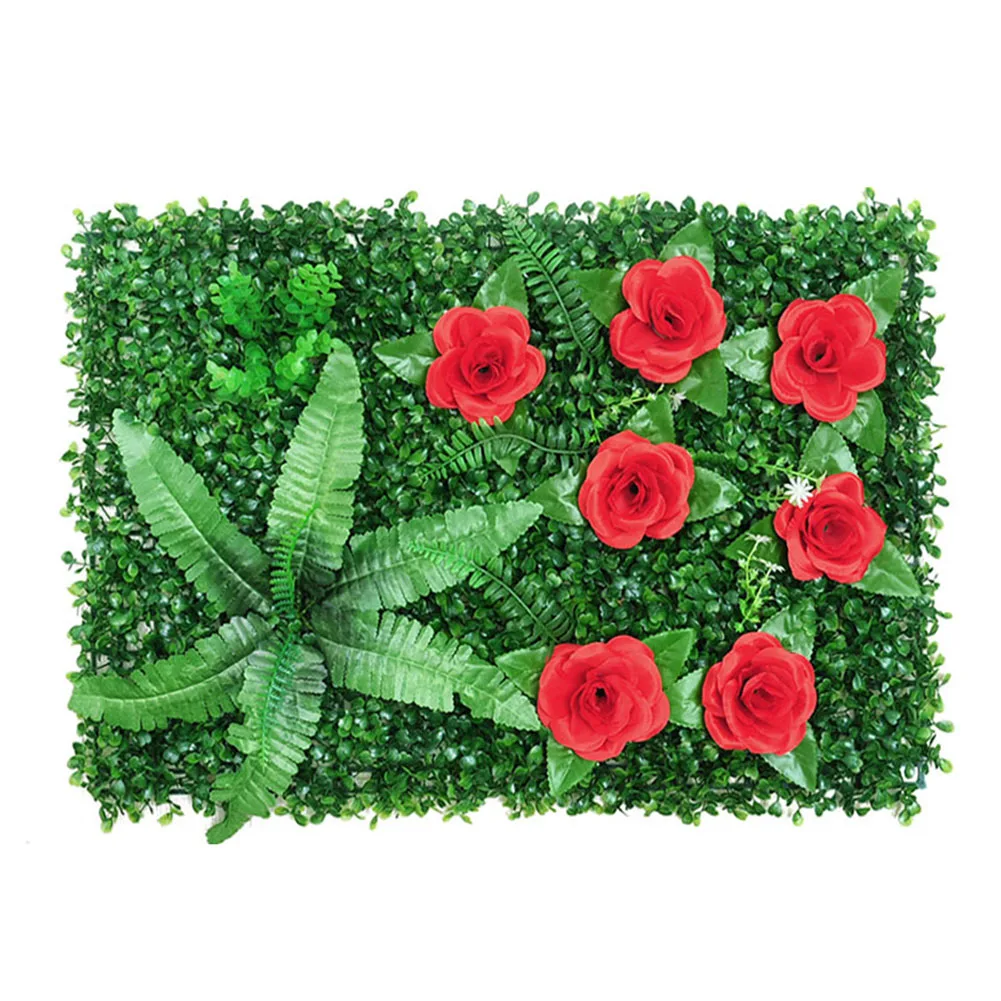 

Artificial Green Grass Square Plastic Lawn Plants Home Wall Decoration Easy to Clean Perfect for Hotel 40x60cm