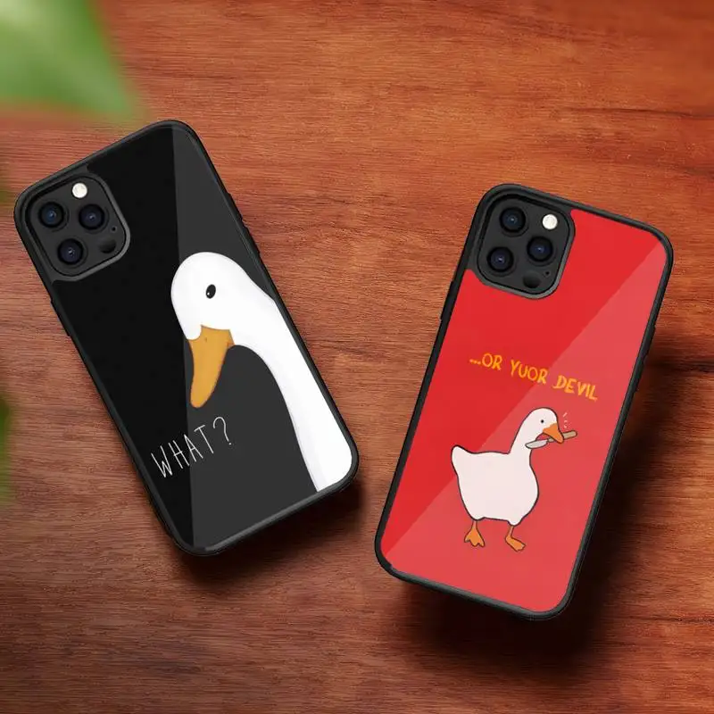 

Goose Duck Funny Phone Case For Iphone 14 Pro Max 11 13 12 Mini 7 8 6 Plus Se Xr X Xs 2020 Fundas Shell PC+TPU Cover