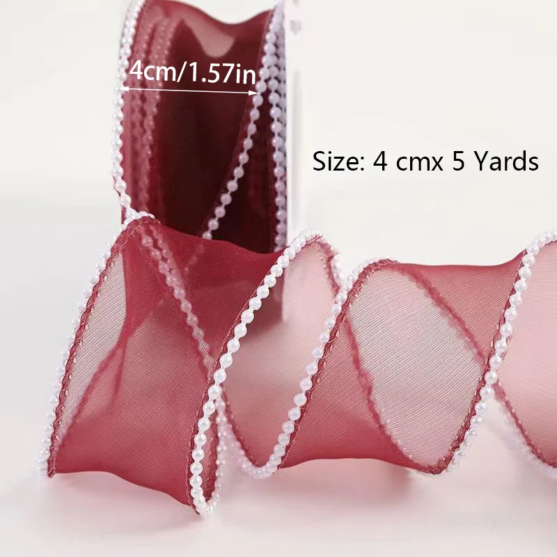 5 ярдов/рулон волнистая лента из органзы