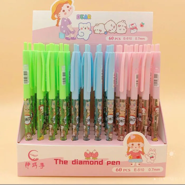 

60 pcs/lot Creative Demon Slayer Ballpoint Pen Cartoon Animal Ball Pens School Office Writing Supplies Stationery Gift