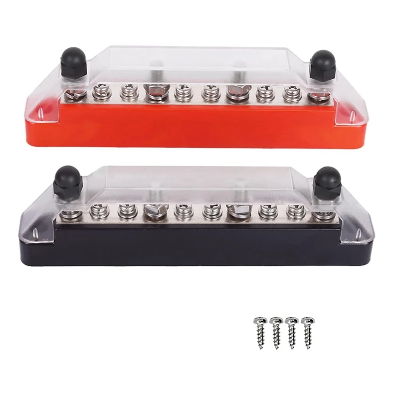 

2 шт. положительный отрицательный распределительный блок питания шины 4 X M6 автомобильные клеммные колодки 6 X M4 клеммные шины винты