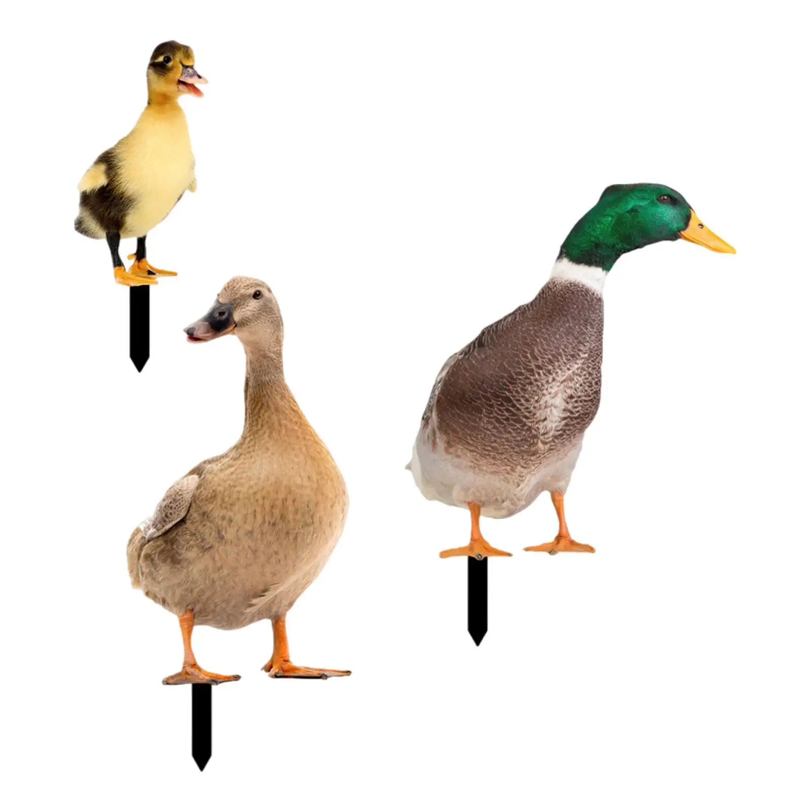 

3 Pieces Duck Animal Statue Stakes Sign Garden Stakes for Yard Art Sculpture