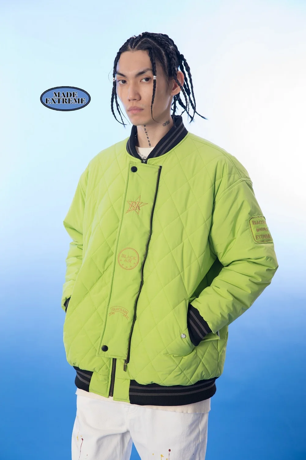 MadeExtreme oversized vintage green Men Jacket Parka harajuku streetwear Cotton Winter padded jacket coat Warm outwear DP876
