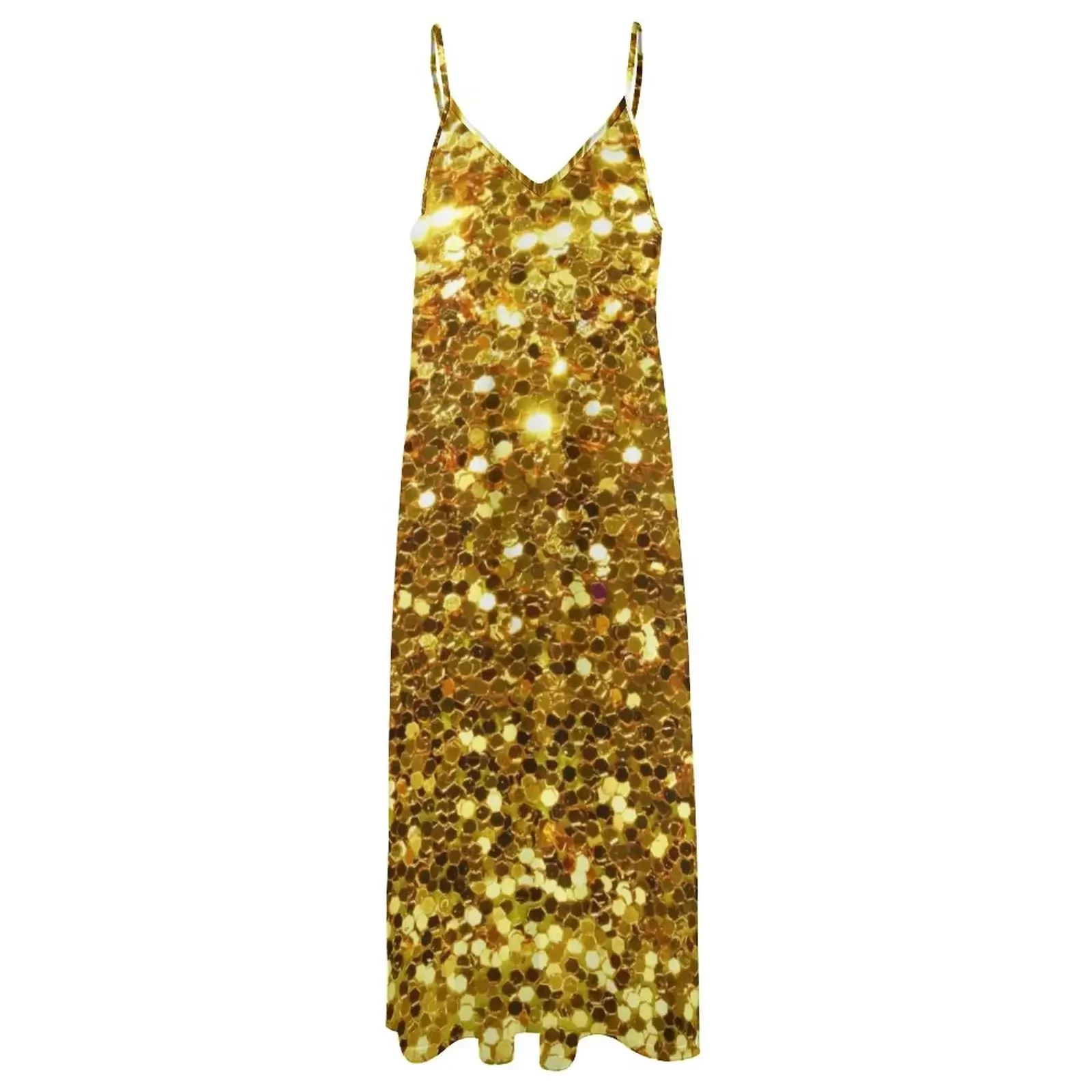 Платье без рукавов с золотыми пайетками элегантные вечерние платья для женщин