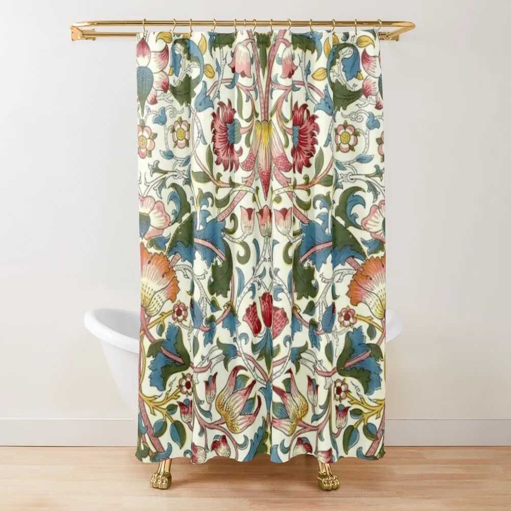 

William Morris Shower Curtain,Green Shower Curtain Set for Bathroom Heavy Weight Fabric Decorative Bath Curtain Washable Curtain