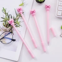 1 pcs pink pig cute cartoon gel pen black 0 5mm ball pen student stationery school supplies