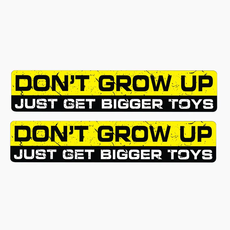 

2pcs 15CM*3.1CM Personality Customization Car Styling Reflective Decal DONT GROW UP JUST GET BIGGER TOYS Car Sticker