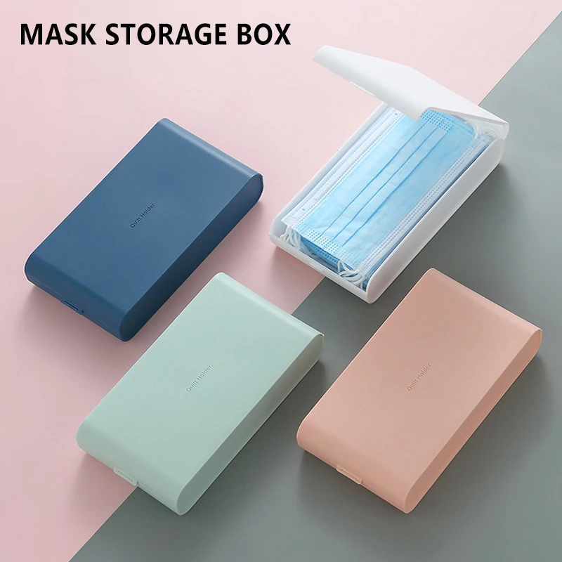 

Portable Mask Storage Box Plastic Face Mask Box Dustproof Mask Box Multifunctional Mini Paper Sundry Jewelry Mask Container Box