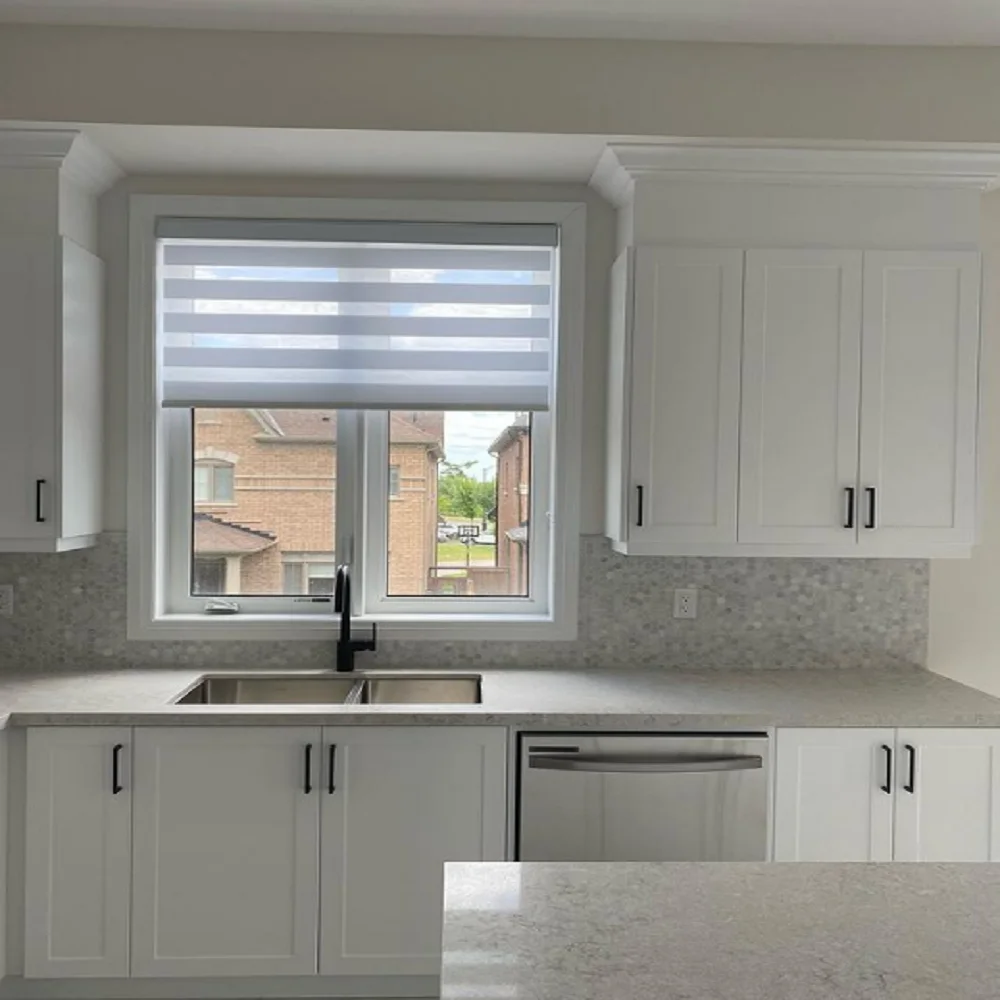 Жалюзи Zebra для окон Двухслойные тканевые рулонные шторы Горизонтальные