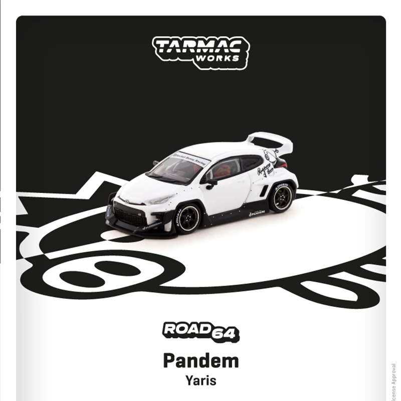 

TW In Stock 1:64 Pandem Yaris White Diecast Diorama Car Model Collection Miniature Carros Toys Tarmac Works