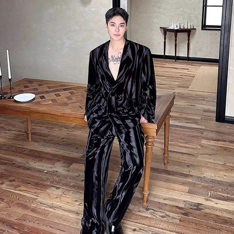 IEFB осенний винтажный мужской комплект персонализированный трехмерный бархатный