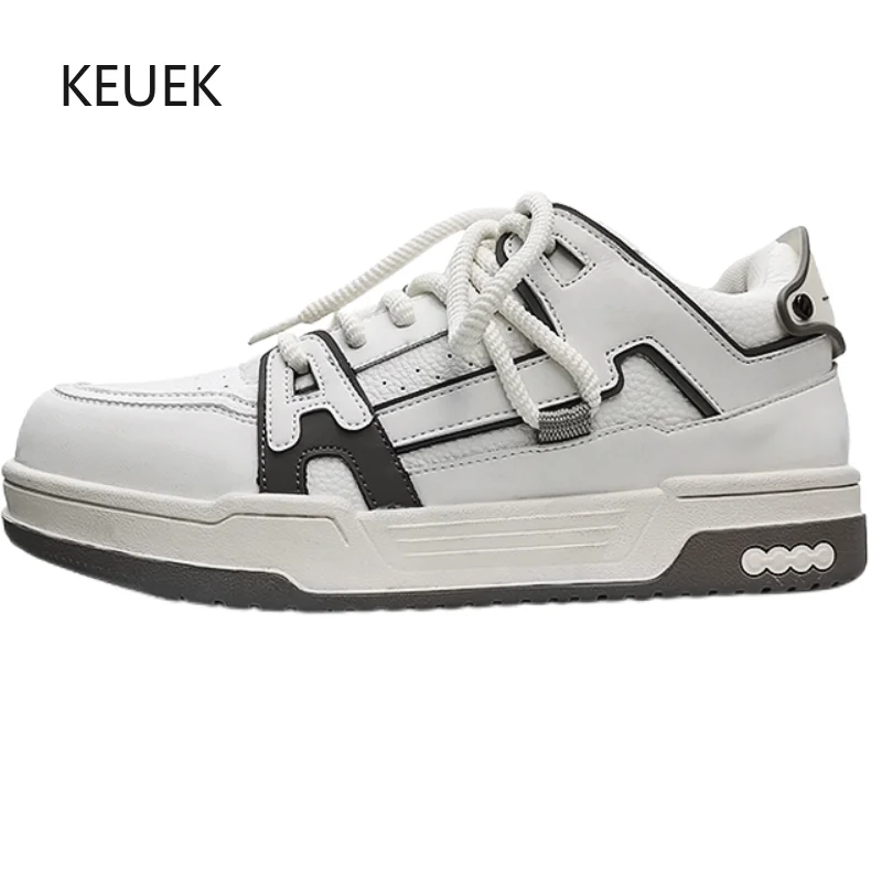 

Мужские спортивные туфли на толстой подошве, дышащие повседневные кроссовки, Молодежные уличные мокасины на плоской платформе, для работы, белые, 5C