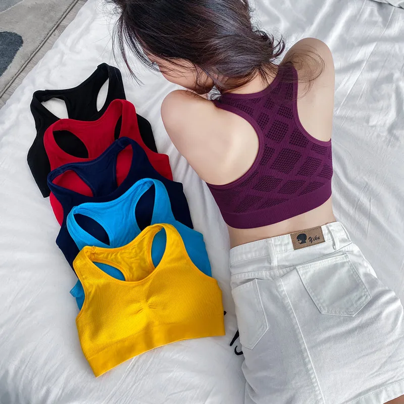 

Профессиональный впитывающий Пот Топ спортивный беговый спортивный бюстгальтер для фитнеса женский бесшовный мягкий жилет майки