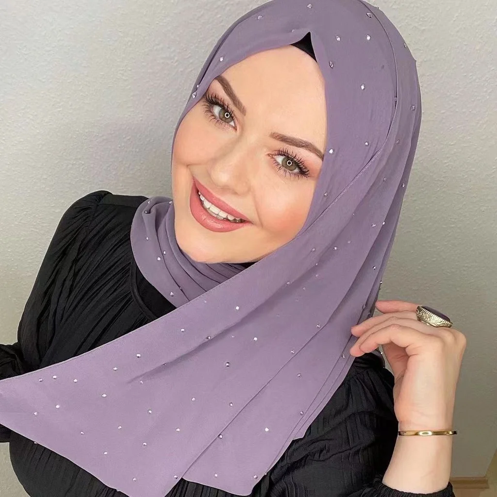 

Islamic Pearl Chiffon Hijab Abaya Hijabs For Woman Abayas Women Jersey Scarf Muslim Dress Turbans Turban Head Instant Hair Shawl