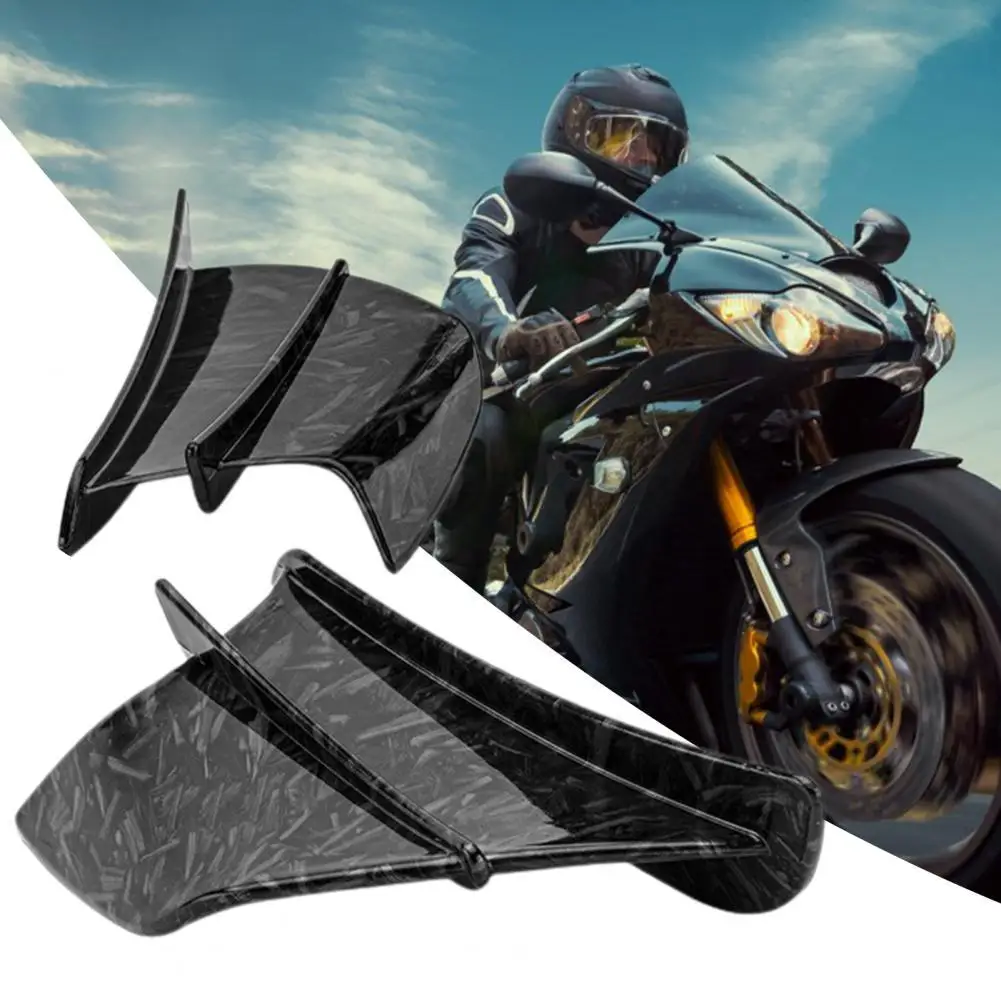 

2Pcs Motorcycle Wing Anti-fall Sturdy ABS Motorcycle Aerodynamic Wing Kit Spoiler for Professional Use