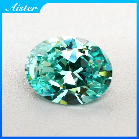 Параиба синие/зеленые овал бисеры с кубическим цирконием