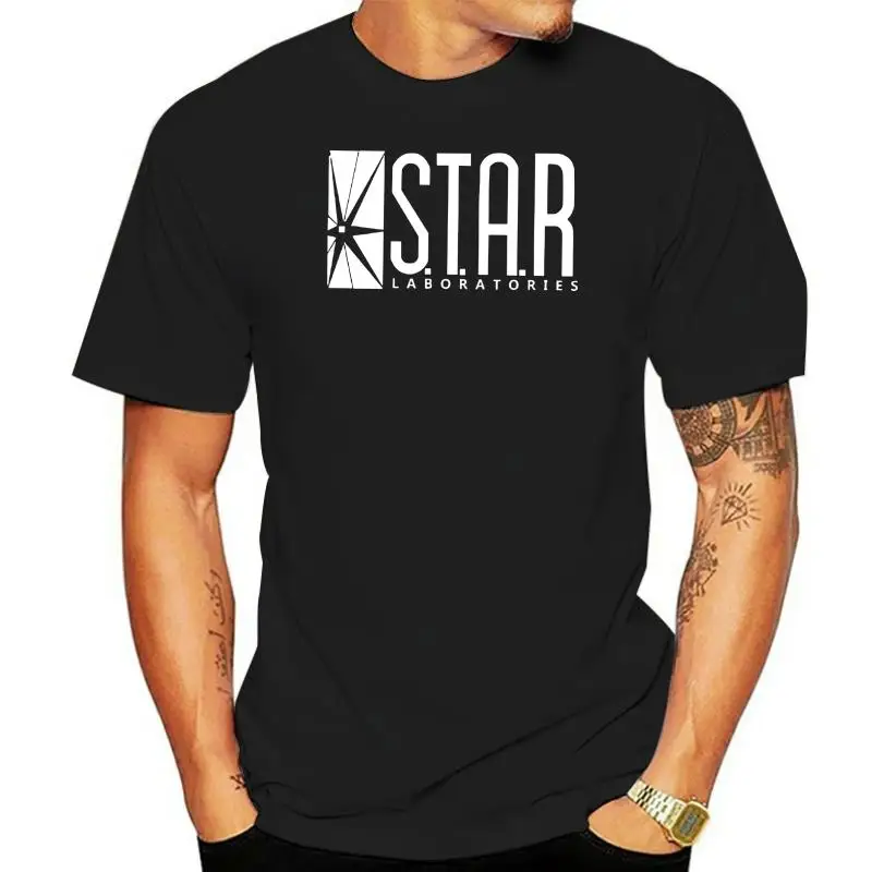 STAR LABORATORIES the flash T Shirts Men Ltter Print Man T-Shirts Short Sleeve O Neck tshirt Cotton Euro Size Mens Tee Tops