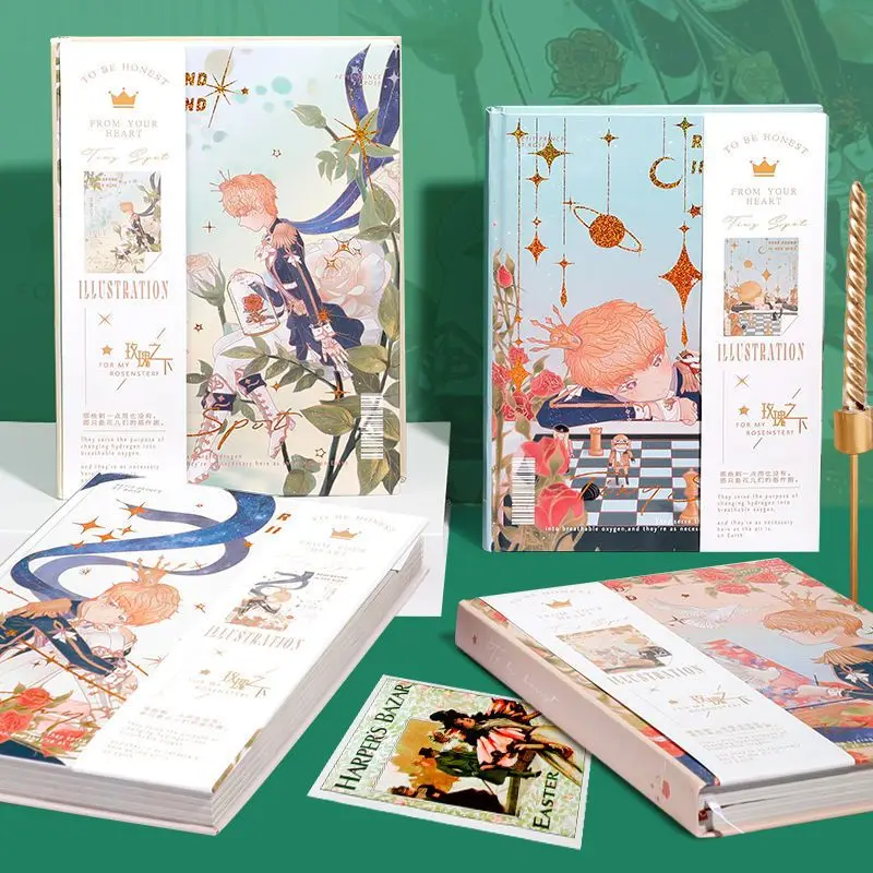 

Coloring Pages Hardcover Notebook A5 Illustration Thick Notebook Exquisite Handbook Diary 1PCS