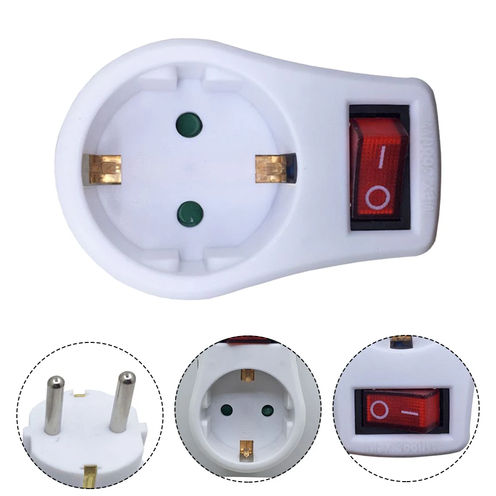 

Socket Outlet With Switch Socket Adapter EU Power Converter Extension Socket European Standard Conversion Head With Switch