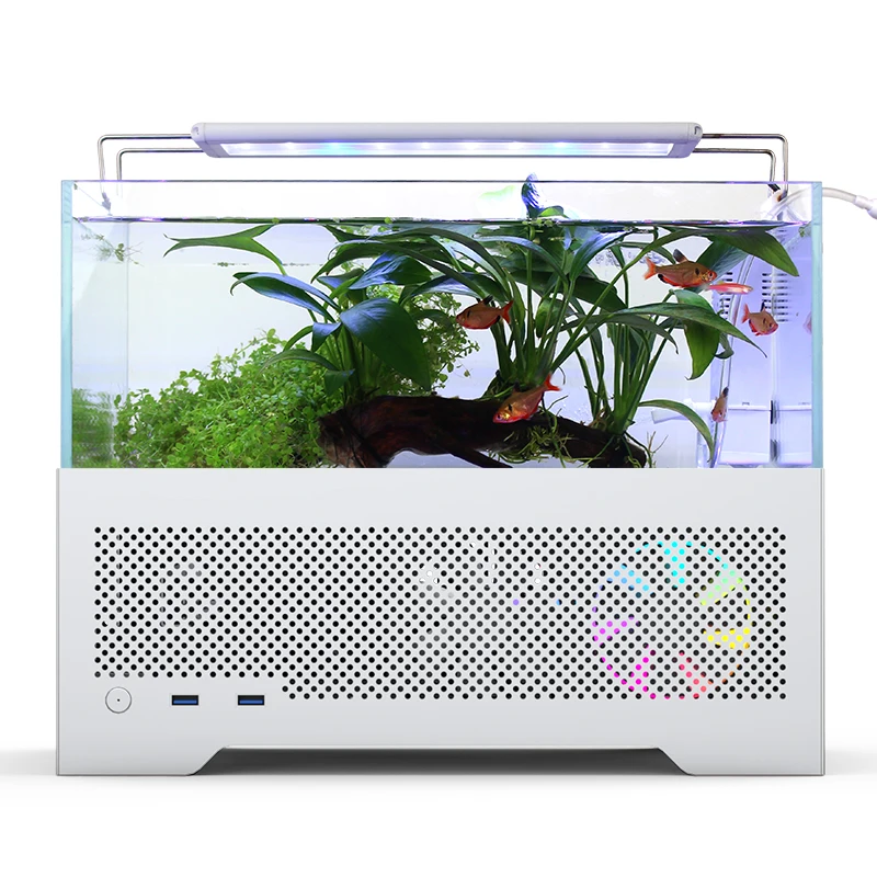 

White Side Transparent Computer Host Fish Tank Fish Farming