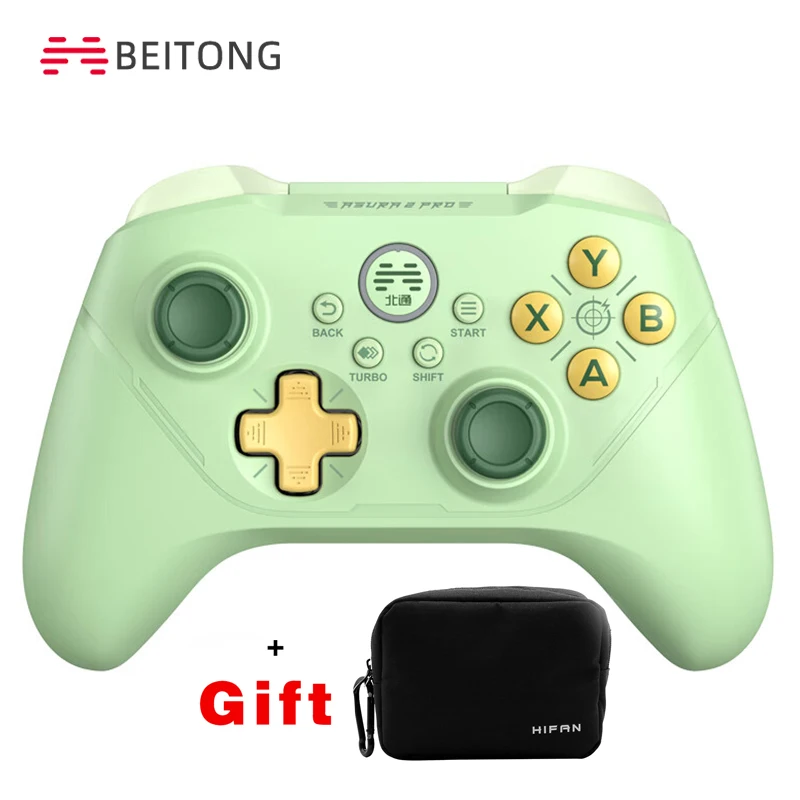 BEITONG Asura 2 Pro Green Controller Mechanical Wireless 2.4G Gamepad Hall Trigger Support For Xbox360 Elite TV Projector PC