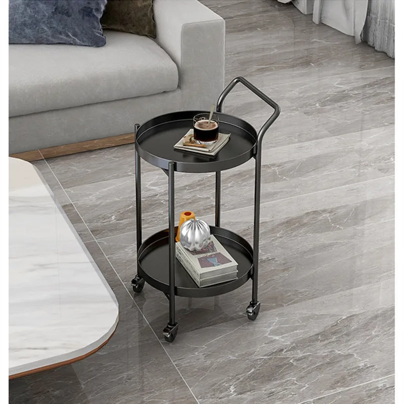 

Coffee Table Wheel Cart Rack Simple Living Room Sofa Side