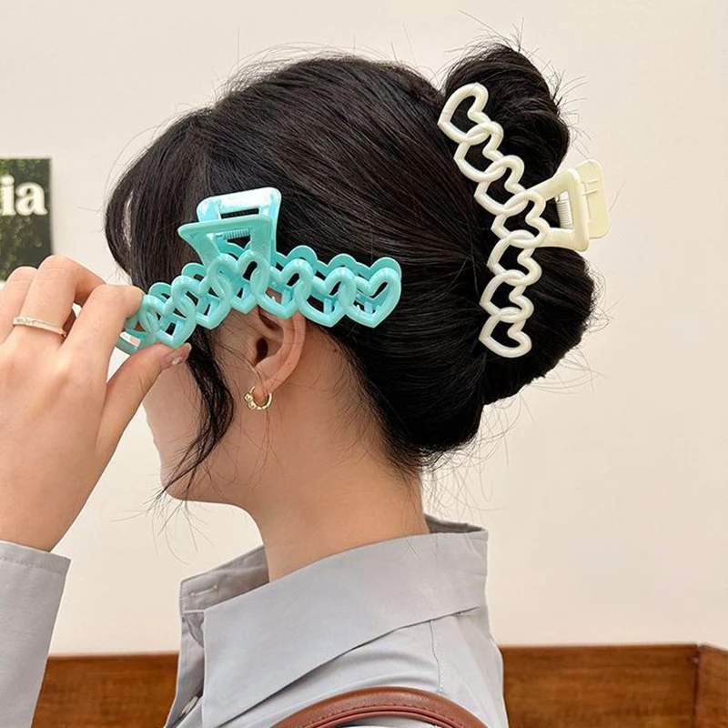 Новинка красочный допамин любовное сердце заколка для волос кремовый цвет зажим