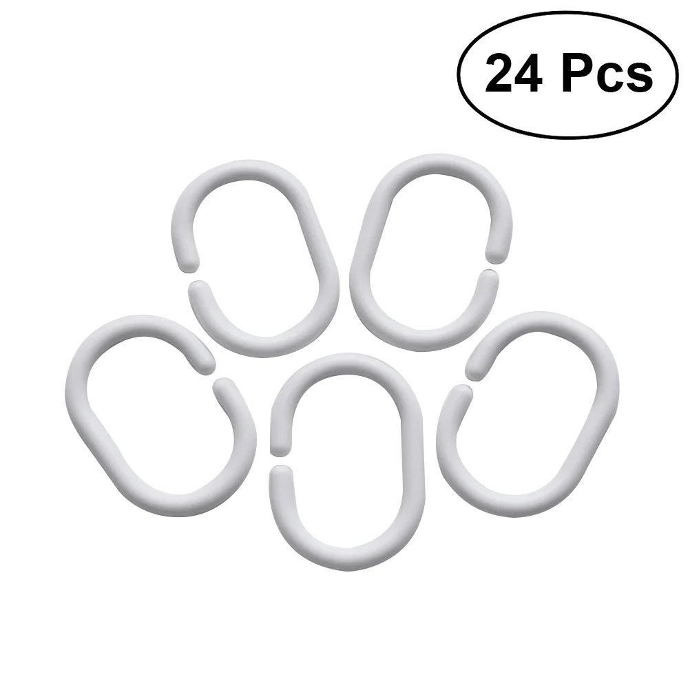 

24pcs Curtain Hooks Rings Rings Hanger Bath Drape Loop Clip Glide )