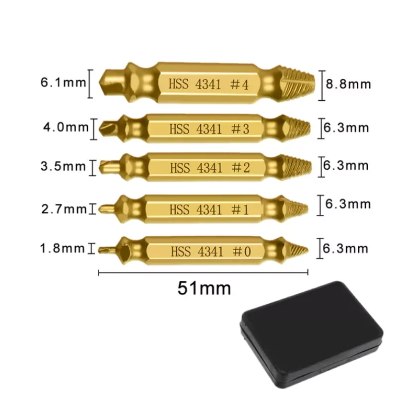 

Screw Extractor Drill Bits Guide Set Broken Speed Out Easy Out Bolt Screw High Strength Remover Tools