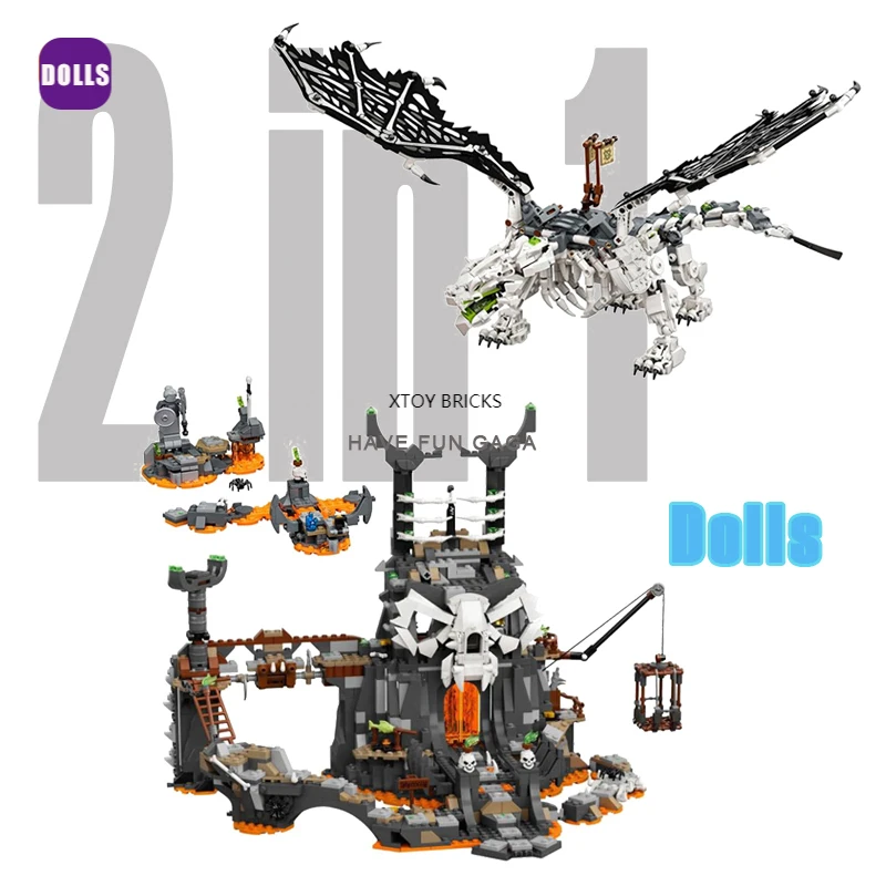 

Skull Sorcerer Dungeon and Dragon with Figures Building Blocks DIY Bricks Compatible with 71721 71722 Toys for Children
