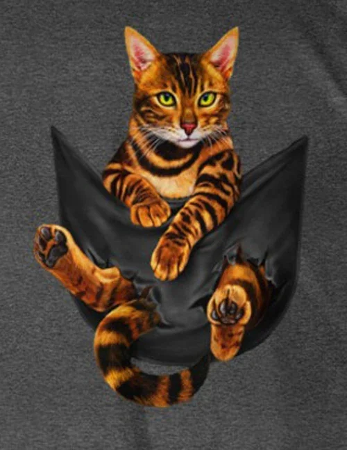 Забавная бенгальская кошка в кармане для любителей домашних кошек подарочная