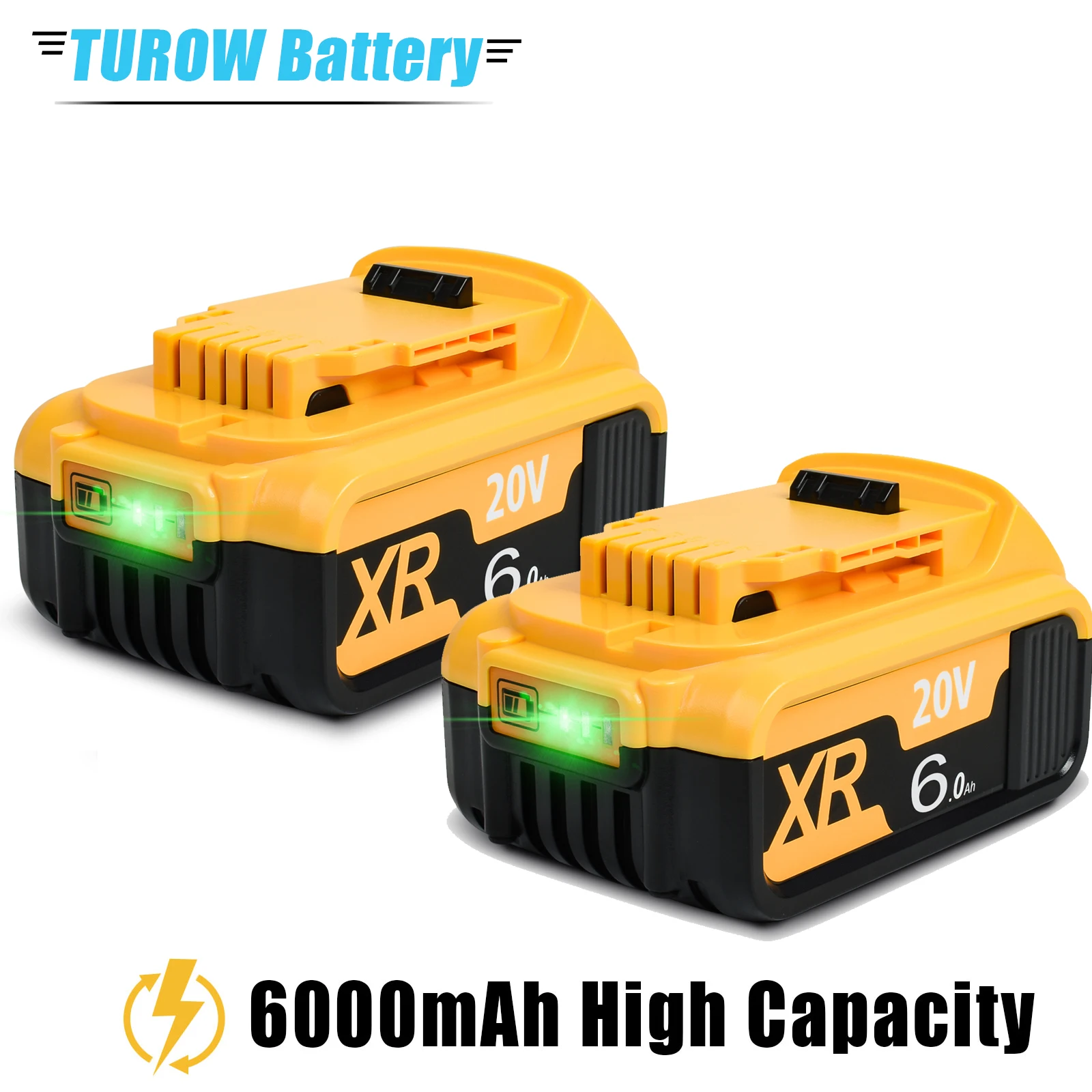 

Turpow DCB200 20V 6000mAh Lithium Battery For DeWalt 18V DCB184 DCB200 DCB182 DCB180 DCB181 DCB182 Tools Replacement Battery