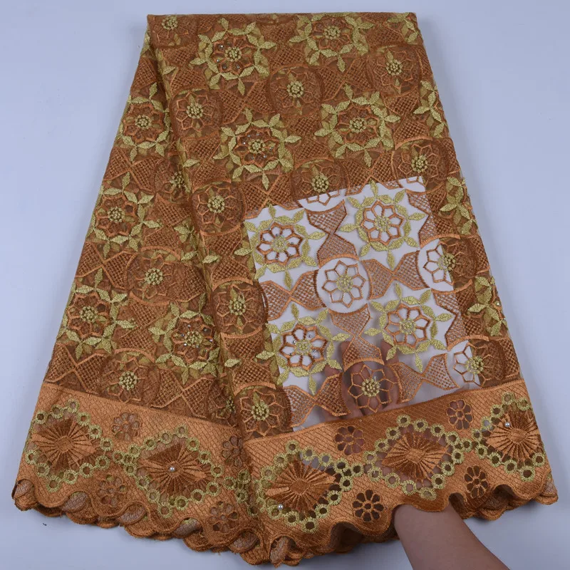 

HaoLin African Lace Fabric High Quality French Nigerian Milk Silk Embroidered Tulle Lace Fabric With Women Wedding Party Dress