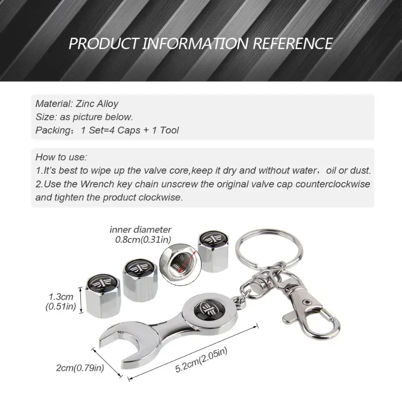 Автомобильный Стайлинг колпачки для штока клапана с брелком FAW Besturn B50 B70 X80 Jinn Oley V2