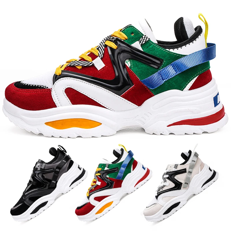 

Fashion Color High Top Hiking Shoes Couples Lightweight Breathable Running Shoes High Elasticity Outdoor Sports Shoes